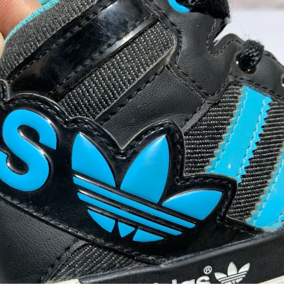 Adidas High Court Hi shoes black /blue size 12K - Picture 8 of 14